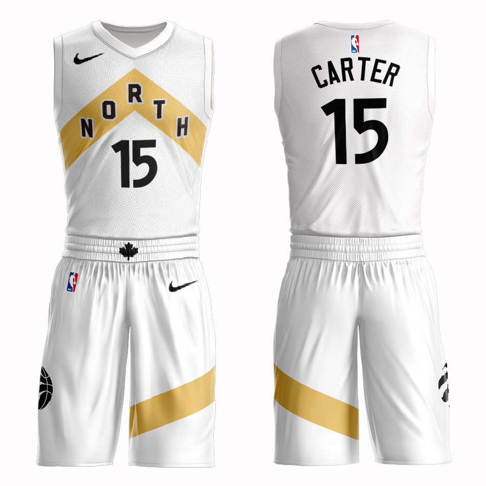 Customized 2019 Men Toronto Raptors #15 Carter white NBA Nike jersey